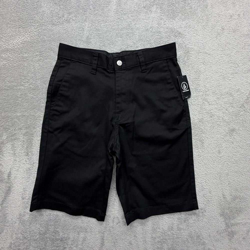 Volcom Shorts Mens Measured 30x10 Black Chino Slim Stretch Pockets Cotton Blend